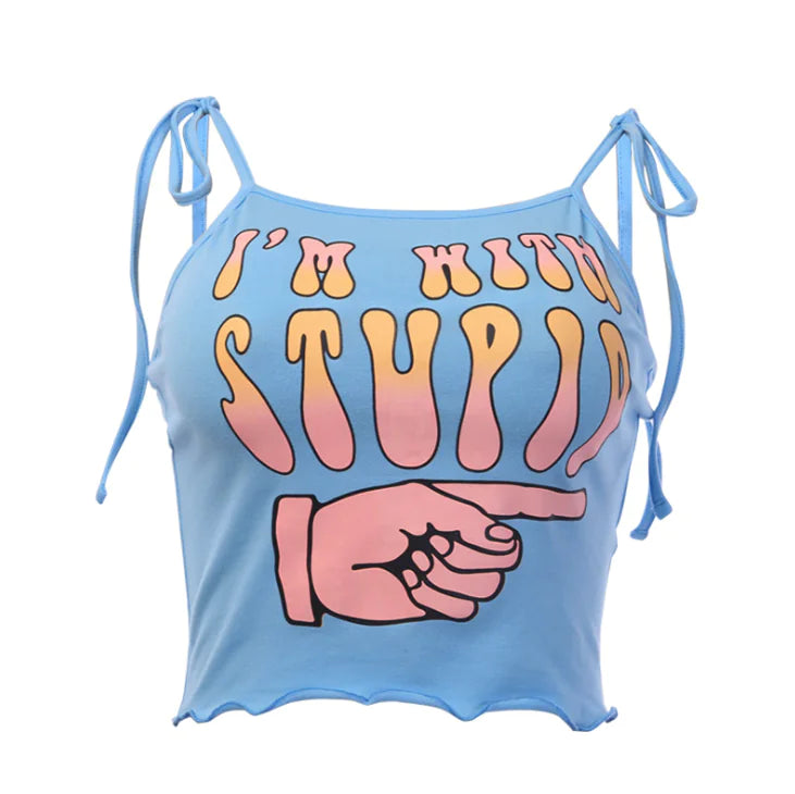 Romero's Strapless Short Tank Top with Finger Design
