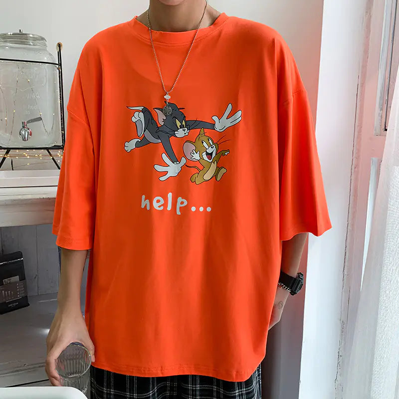 Romero's Cartoon Print Short Sleeve T-Shirt for Summer Fashion