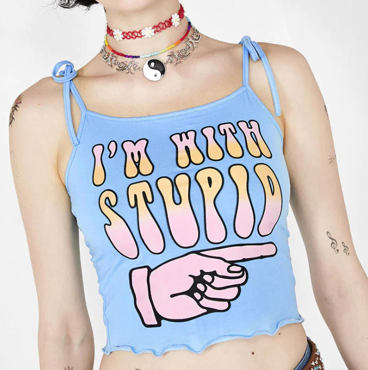 Romero's Strapless Short Tank Top with Finger Design