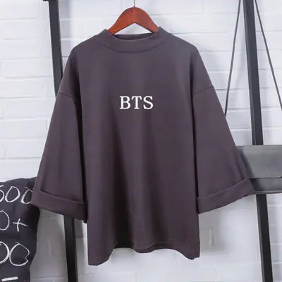 Romero's New Women's Loose Fit Solid Color T-Shirt (7/8 Sleeve)