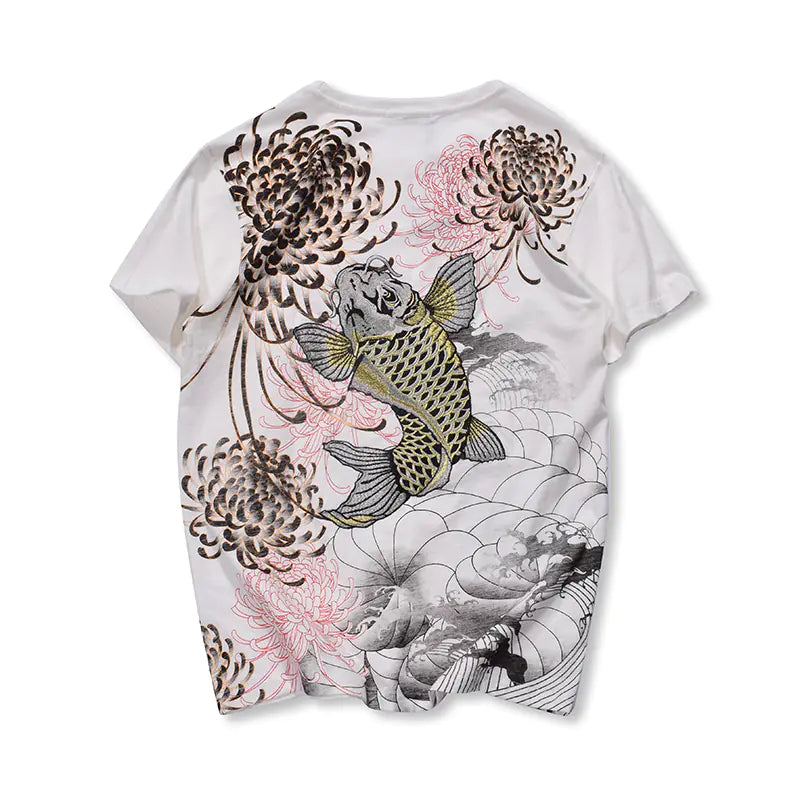 Romero's Japanese Yokosuka Embroidery Ukiyo-e T-shirt for Men