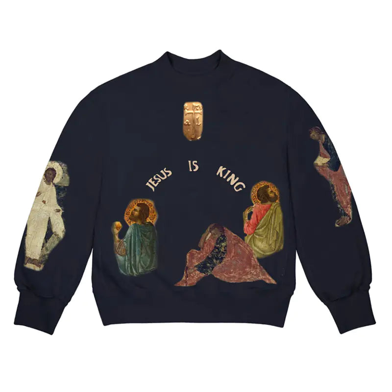 Romero's Heavy-duty Loose Sweater - Jesus is The King Design
