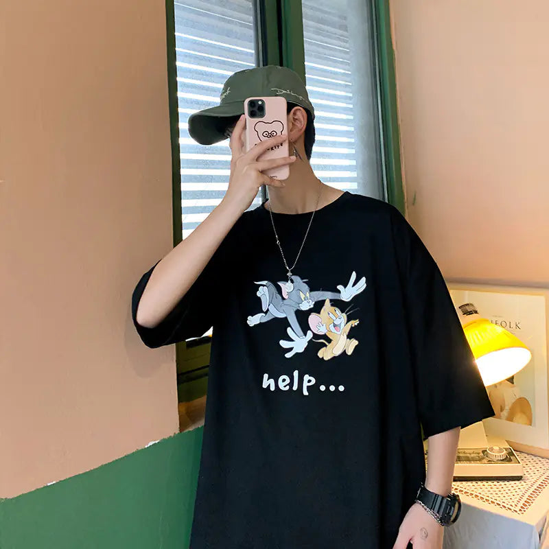 Romero's Cartoon Print Short Sleeve T-Shirt for Summer Fashion