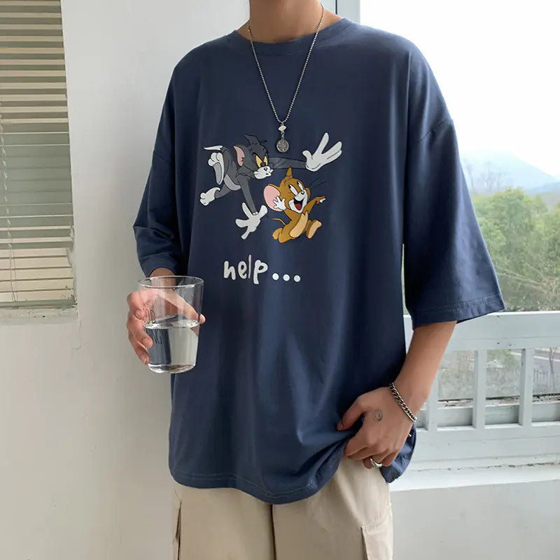 Romero's Cartoon Print Short Sleeve T-Shirt for Summer Fashion