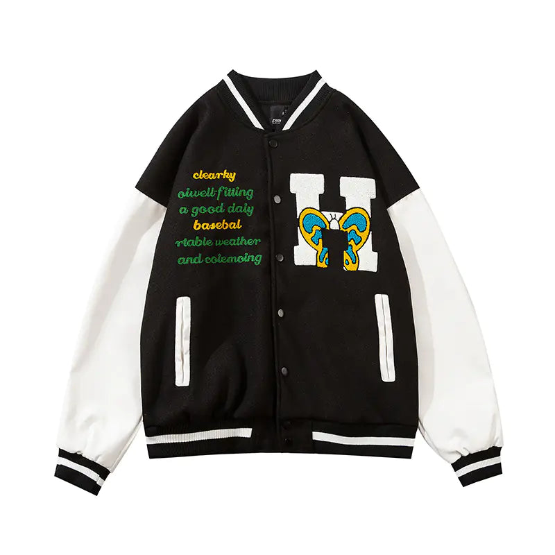 Romero's Embroidered Color Matching Couple Baseball Jacket
