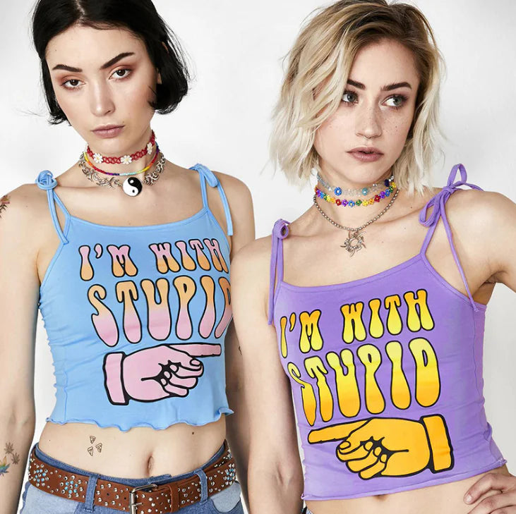 Romero's Strapless Short Tank Top with Finger Design