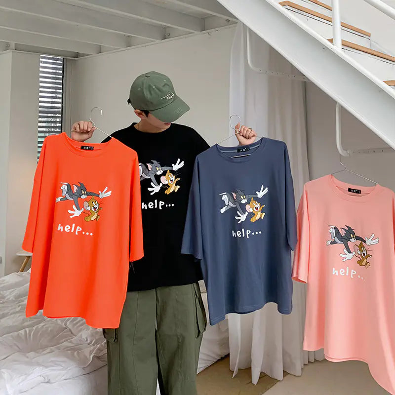 Romero's Cartoon Print Short Sleeve T-Shirt for Summer Fashion