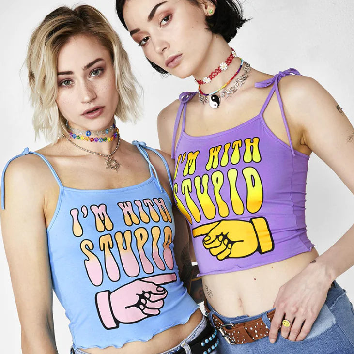 Romero's Strapless Short Tank Top with Finger Design