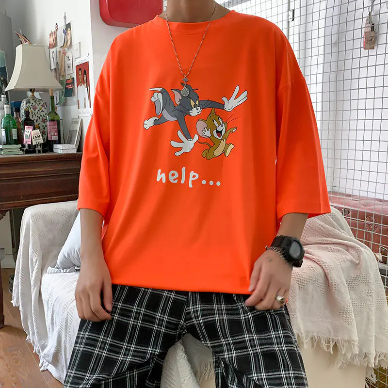 Romero's Cartoon Print Short Sleeve T-Shirt for Summer Fashion